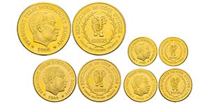 Ivory Coast, 
Coffret contenant 4 monnaies ... 