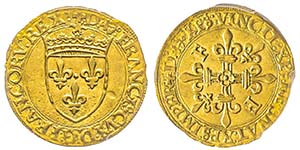 Francois I 1515-1547
Écu d’or au soleil, ... 