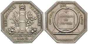 Directoire 1795-1799
Médaille octogonale en ... 