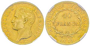 Premier Empire 1804-1814 
40 Francs, Lille, ... 