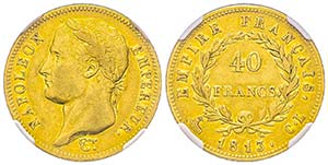 Premier Empire 1804-1814 
40 Francs, Gènes, ... 