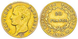 Premier Empire 1804-1814 
20 Francs, Lille, ... 
