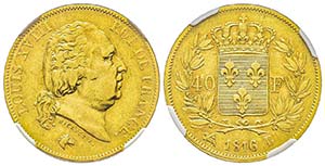 Louis XVIII 1815-1824
40 Francs, Rouen, 1816 ... 
