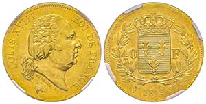 Louis XVIII 1815-1824
40 Francs, Lille, 1819 ... 