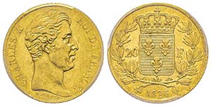 Charles X 1824-1830
20 Francs, Perpignan, ... 
