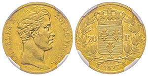 Charles X 1824-1830
20 Francs, Lille, 1827 ... 