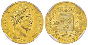 Charles X 1824-1830
20 Francs, Lille, 1829 ... 
