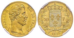 Charles X 1824-1830
20 Francs, Lille, 1830 ... 