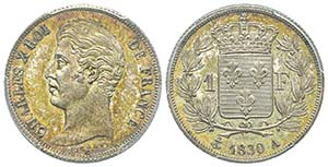 Charles X 1824-1830
Epreuve de 1 Franc flan ... 