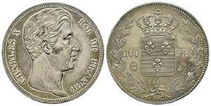 Charles X 1824-1830
Essai de 100 Francs non ... 