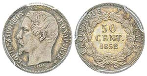 Second Empire 1852-1870
50 Centimes, Paris, ... 