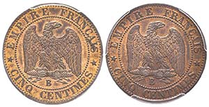 Second Empire 1852-1870
Essai de 5 Centimes ... 