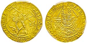 Henry VIII, 1509-1547 Angel, ND, AU 5.12 g. ... 