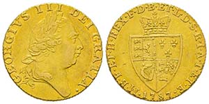 George III 1760-1820
Guinea, 1787, AU 8.33 ... 