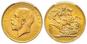 George V 1910-1936
Sovereign, 1925, AU 7.98 ... 