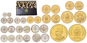 Guinea, Coffret 1969 contenant 4 monnaies en ... 