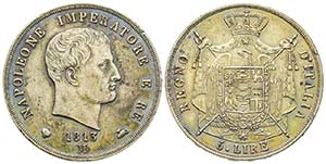 Royaume d’Italie 1805-1814
5 Lire, Milan, ... 