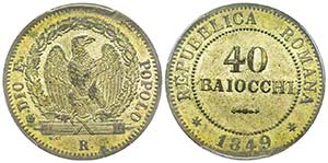 II Repubblica Romana 1849
40 Baiocchi, Roma, ... 