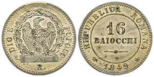 II Repubblica Romana 1849
16 Baiocchi, Roma, ... 