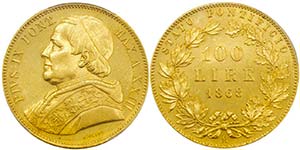 Pio IX 1849-1870
Sistema della Lira ... 