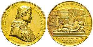 Pio IX 1846-1878
Medaglia in oro, 1852, AN ... 