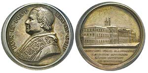 Pio IX 1846-1878
Medaglia in argento, 1863, ... 