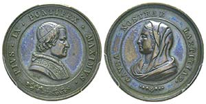 Pio IX 1846-1878
Medaglia, AE 7 g., 21 mm.   ... 