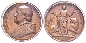 Pio IX 1846-1878
Medaglia, 1861, AN XVI, AE ... 