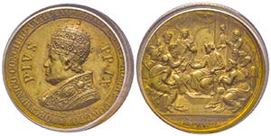 Pio IX 1846-1878
Medaglia in bronzo dorato, ... 