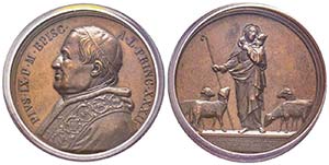 Pio IX 1846-1878
Medaglia, 1877, AN XXXII,   ... 