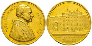 Pio XI 1922-1939
Medaglia in oro, 1928, AN ... 