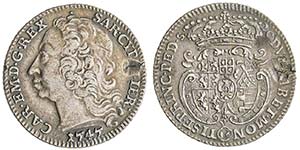 Lira, III tipo, Torino, 1747, AG 5.41 g.
Ref ... 