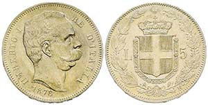 Italy - Savoy
Umberto I 1878-1900
5 Lire, ... 