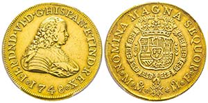 Morocco
Ferdinand VI 1746-1759 8 Escudos, ... 