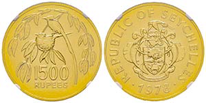 Seychelles
1500 Rupees, 1978, AU 33.43 g. ... 