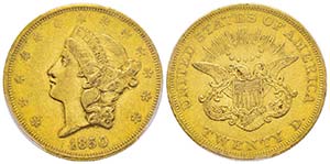 USA, 20 Dollars, Philadelphie, 1850, AU ... 