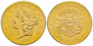 USA, 20 Dollars, San Francisco, 1857 S, AU ... 