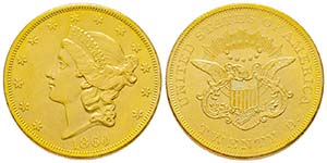 USA, 20 Dollars, Philadelphie, 1860, AU ... 