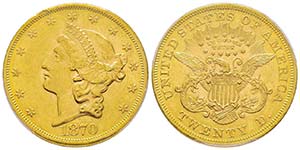USA, 20 Dollars, Philadelphie, 1870, AU ... 