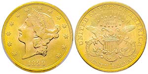 USA, 20 Dollars, San Francisco, 1899 S, AU ... 