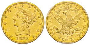 USA, 10 Dollars, Carson City, 1883 CC, AU ... 
