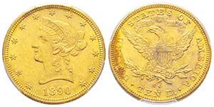 USA, 10 Dollars, Carson City, 1890 CC, AU ... 