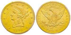 USA, 10 Dollars, Carson City, 1891 CC, AU ... 