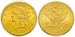 USA, 10 Dollars, San Francisco, 1903 S, AU ... 