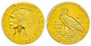 USA, 2.5 Dollars, Philadelphie, 1927, AU ... 