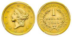 USA, 1 Dollar, Philadelphia, 1851, AU 1.67 ... 