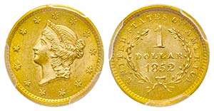 USA, 1 Dollar, Philadelphia, 1852, AU 1.67 ... 