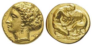 Dionysios I, 405-380 Double décadrachme ou ... 