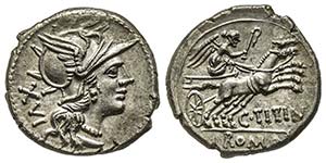 Gens Titinia - C. Titinius   Denarius, Rome, ... 