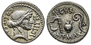 Julius Caesar Denarius, Utica(?), 46 avant ... 